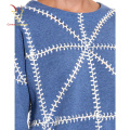 Nouveau chandail fait main de beau design de laine pour la fille, chandail tricoté à la main de dames